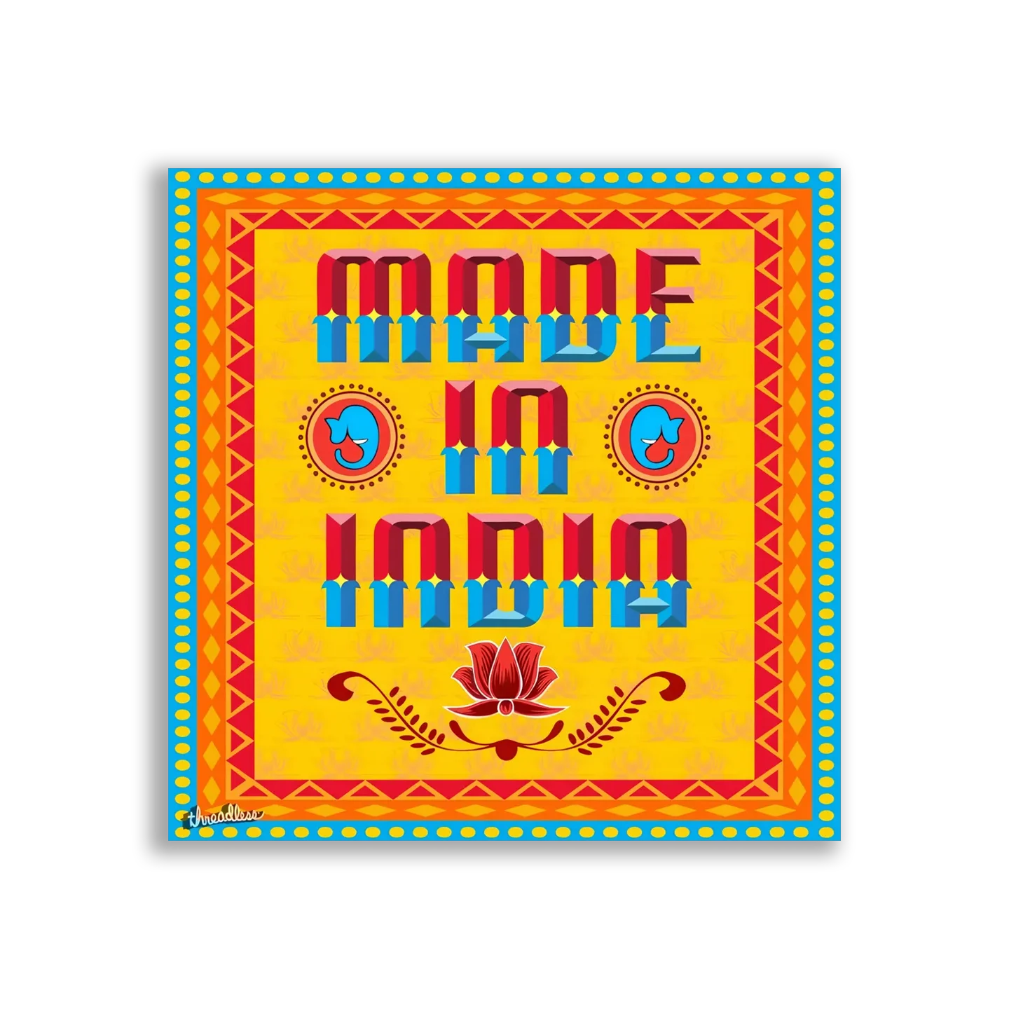 Made in India Colorful Design Sticker