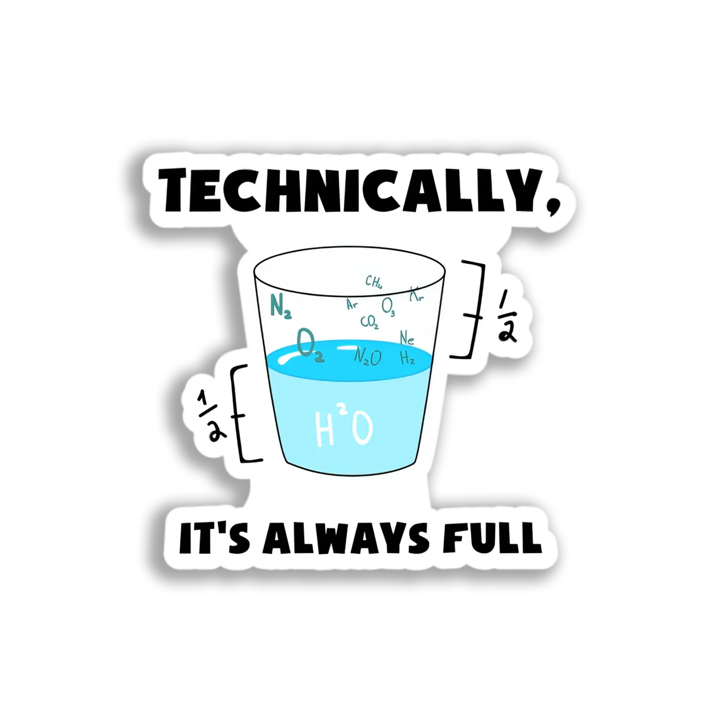 Full Glass of Water Sticker