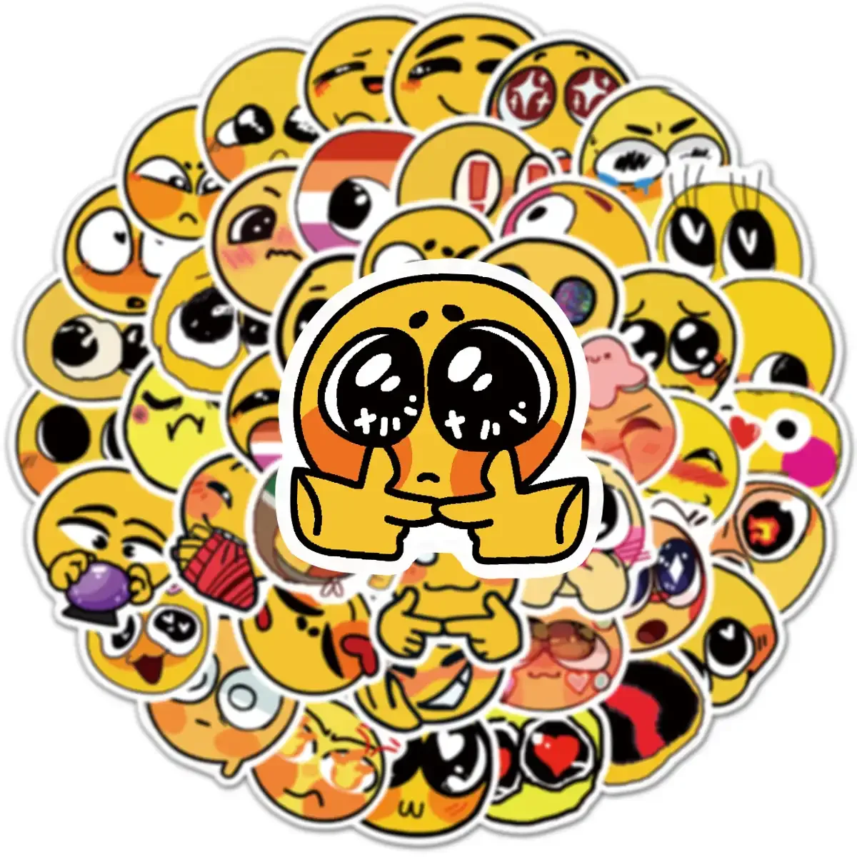 Cute Smiling Faces Cartoon Graffiti Sticker Pack of 50