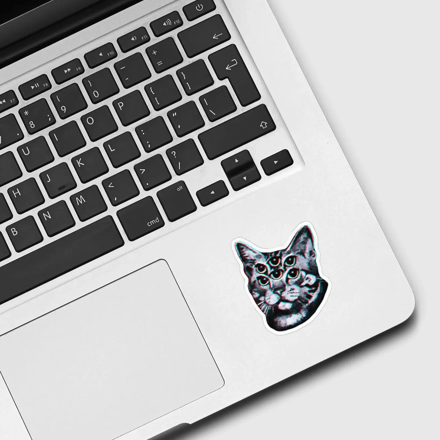 Psychedelic Cat (3D vintage effect) Sticker
