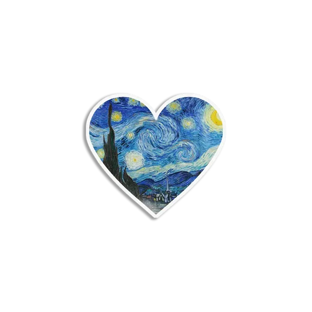 Vintage Heart Starry Night Sticker