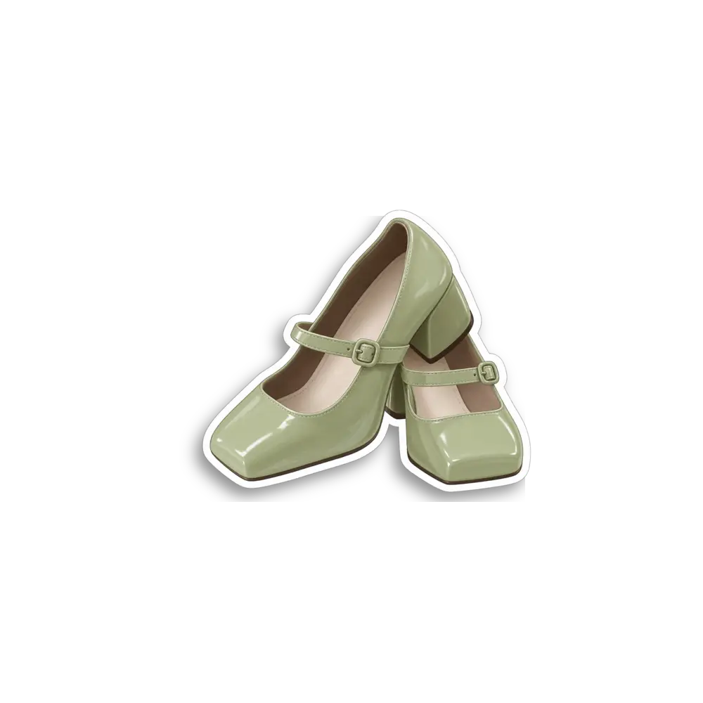Sage Mary Jane Heels Sticker