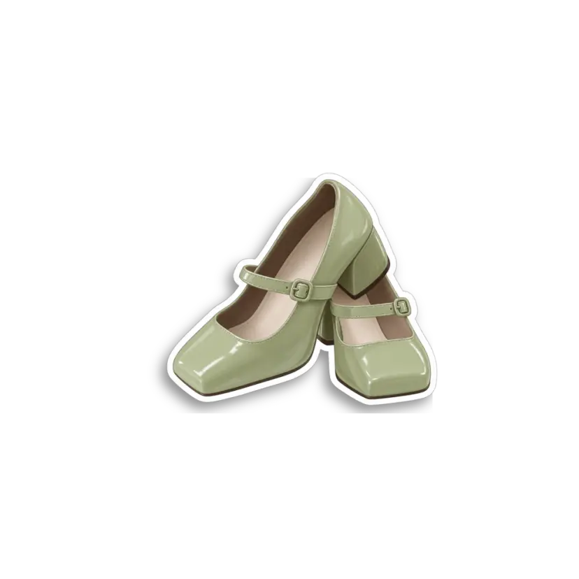 Sage Mary Jane Heels Sticker