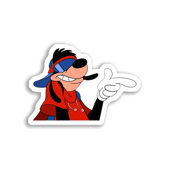 Max Goof Points His Finger Sticker