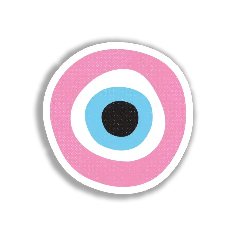 Pink and Blue Nazar Amulet Sticker