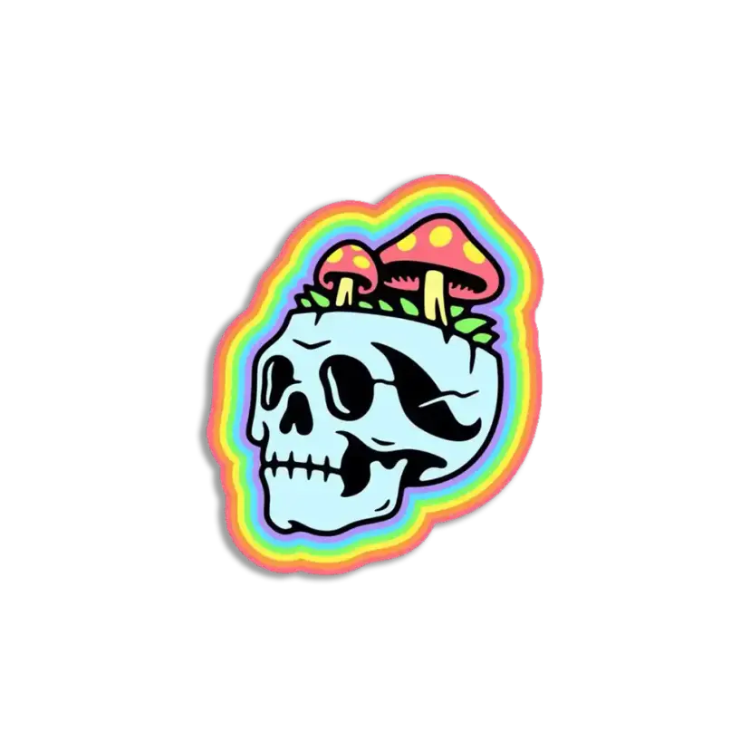 Trippy Rainbow Skull Sticker