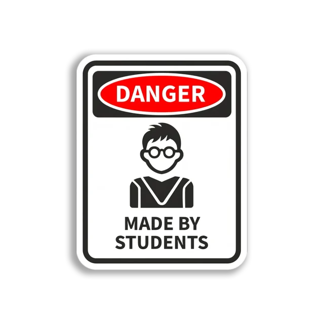 Student-Made Danger Sign Sticker