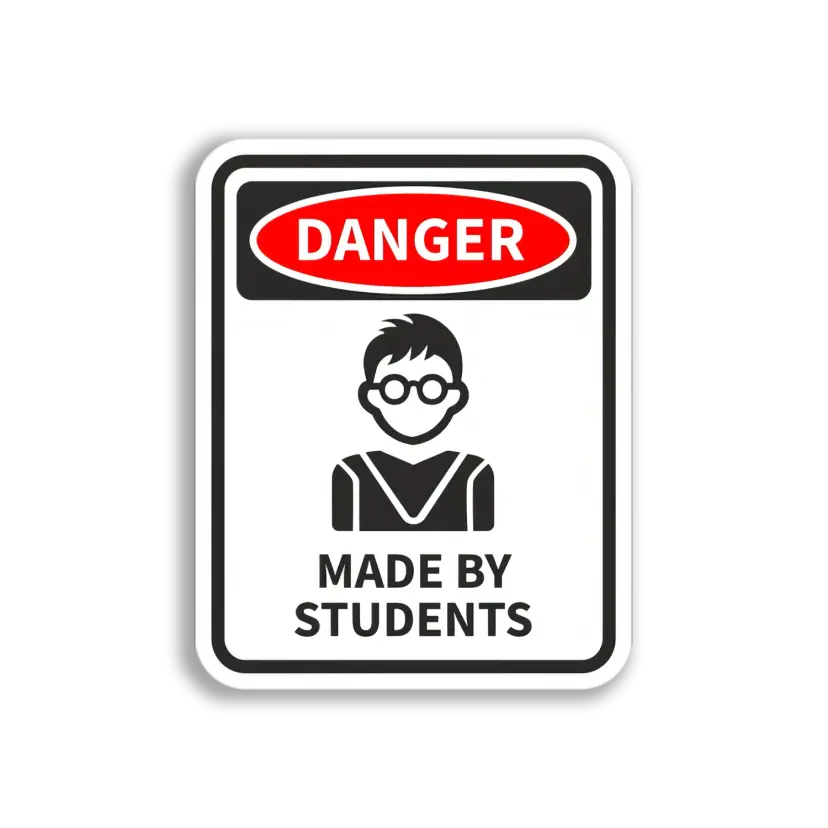 Student-Made Danger Sign Sticker