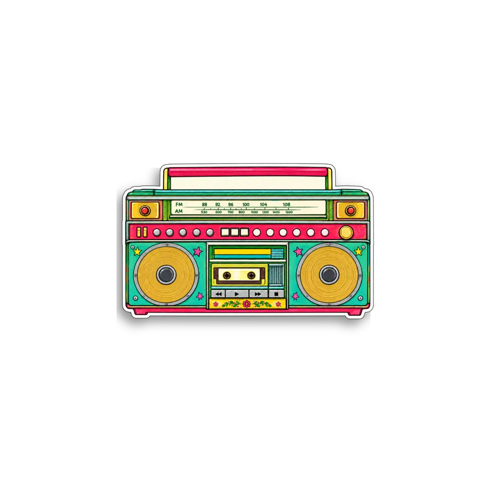 Vintage Boombox Sticker