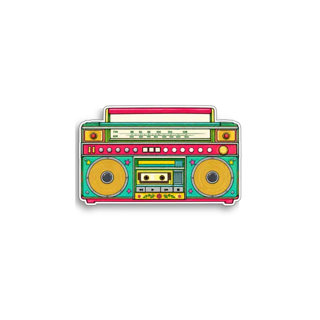 Vintage Boombox Sticker