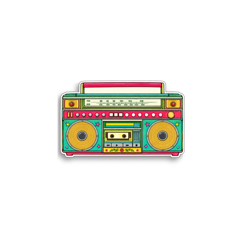 Vintage Boombox Sticker
