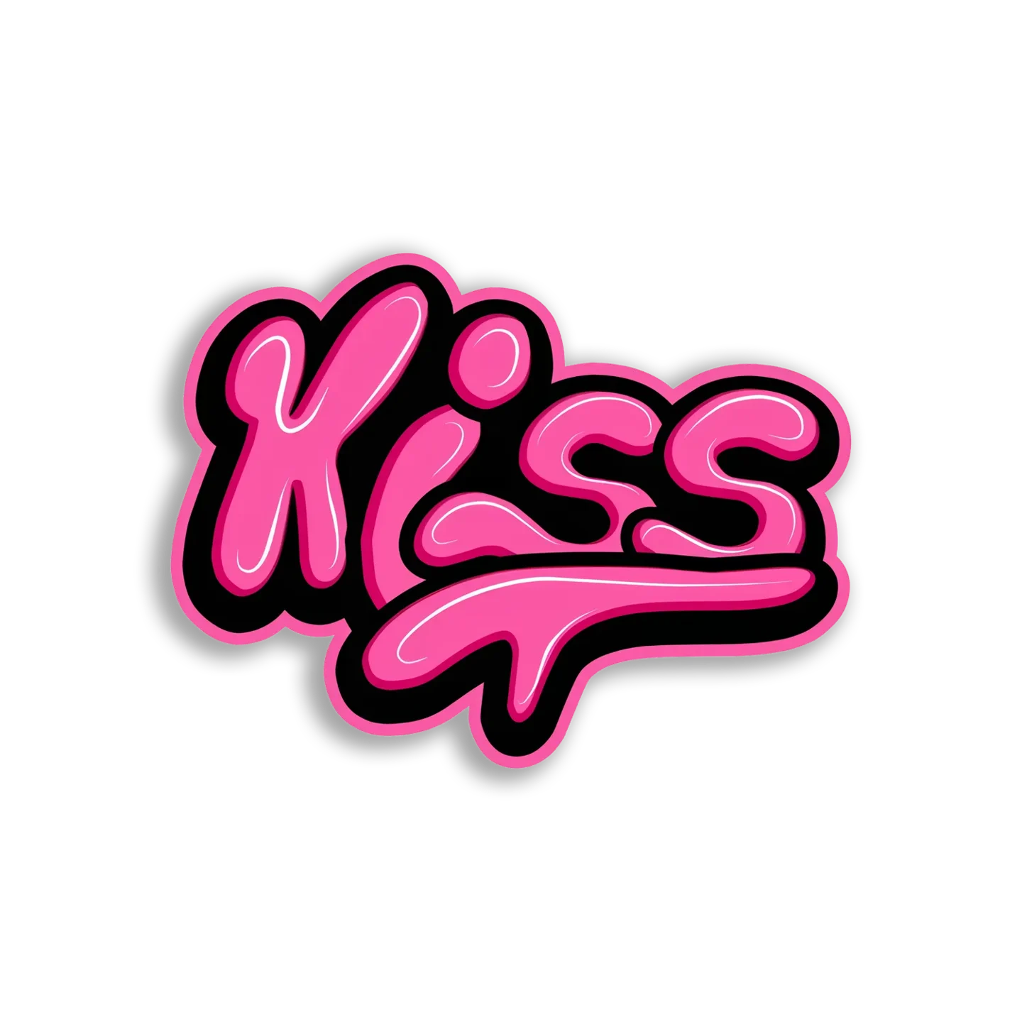 Pink Kiss Graffiti Sticker