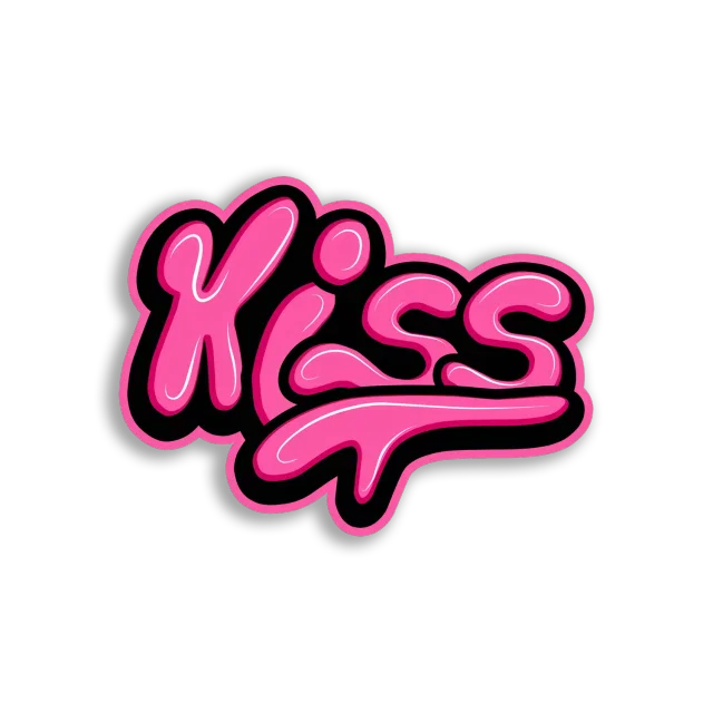 Pink Kiss Graffiti Sticker