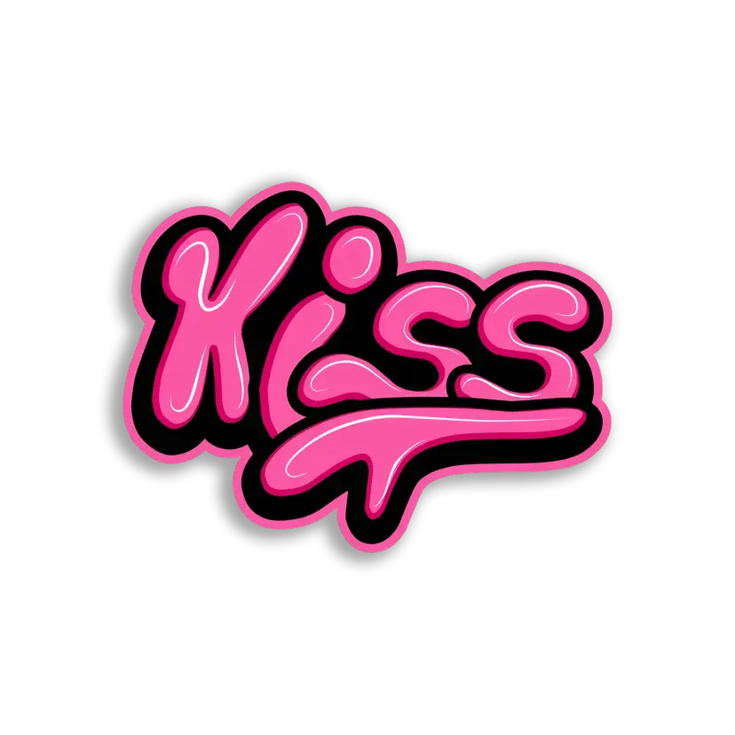 Pink Kiss Graffiti Sticker