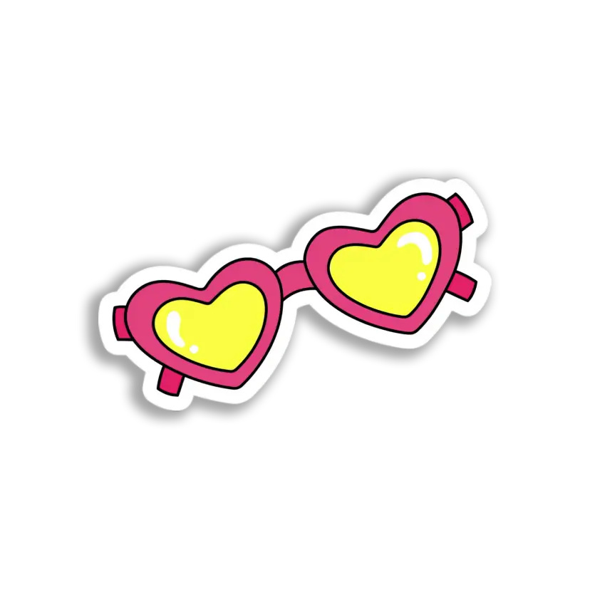 Heart-Shaped Sunglasses Sticker