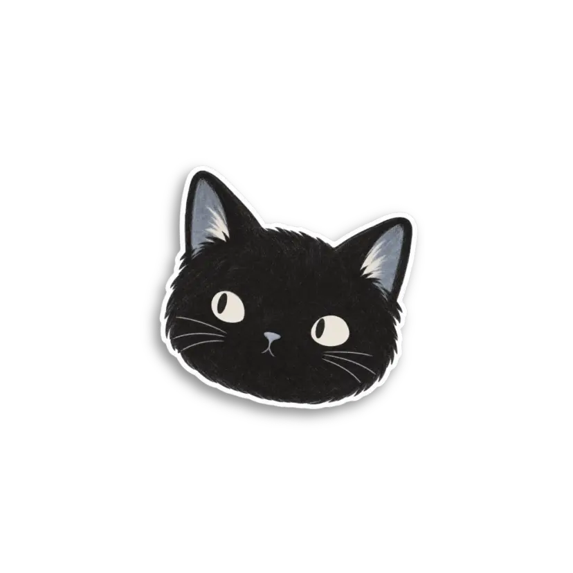 Black Cat Face Sticker