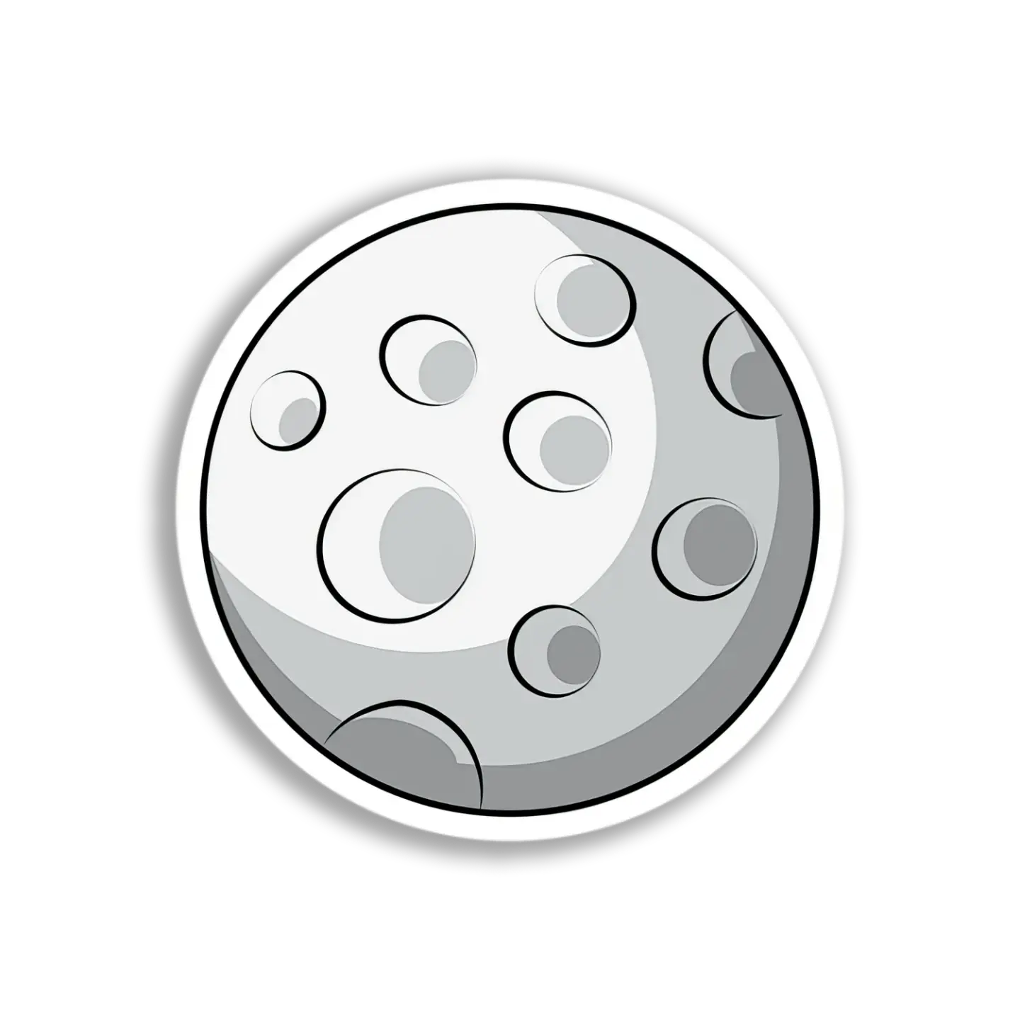 Cartoon Cratered Moon Sticker