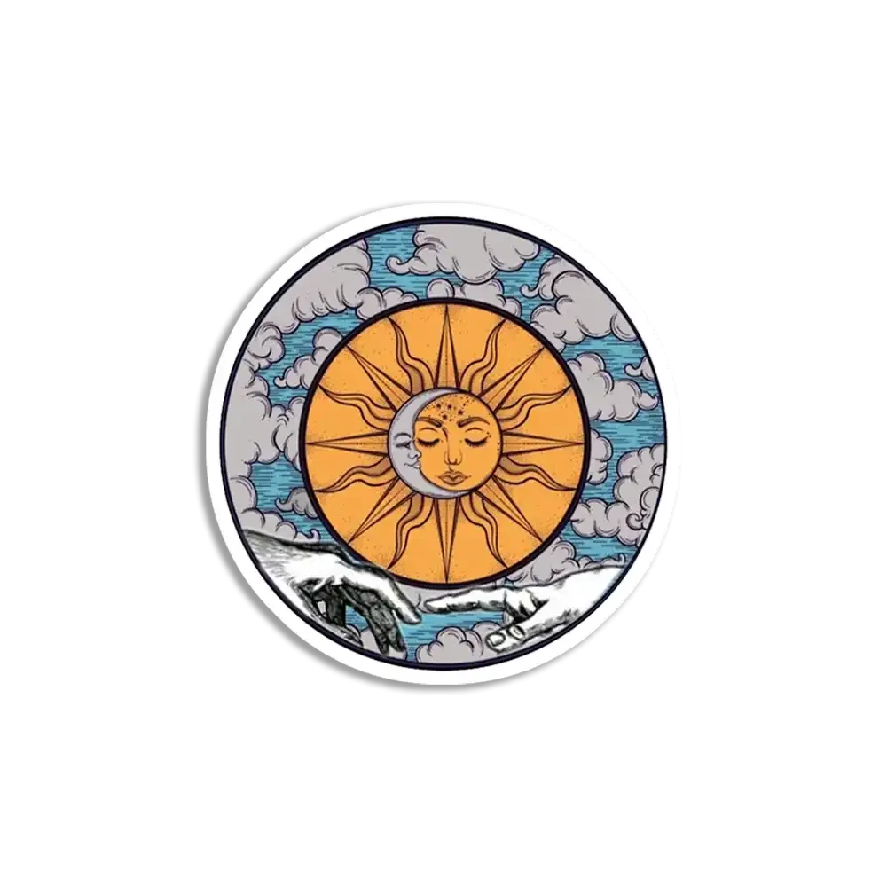 Sun and moon Sticker