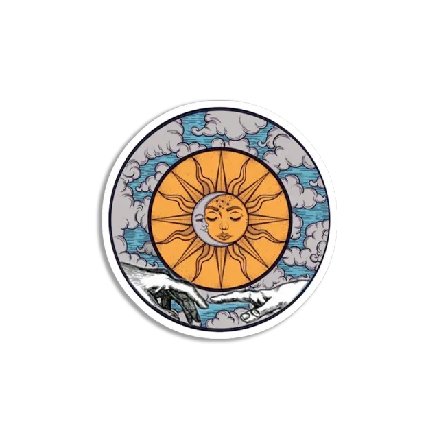 Sun and moon Sticker