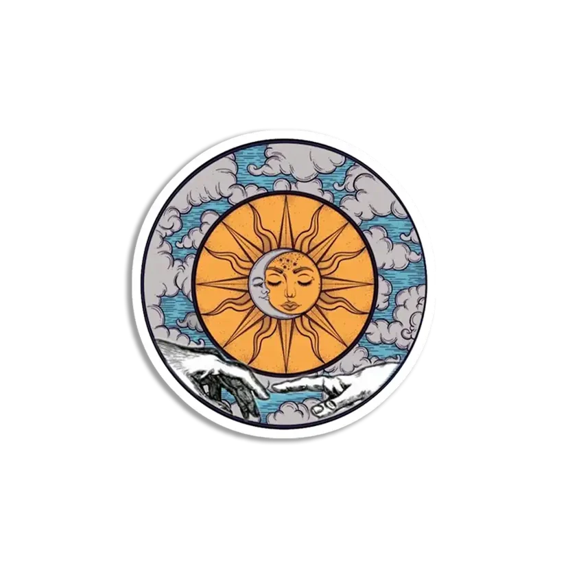 Sun and moon Sticker