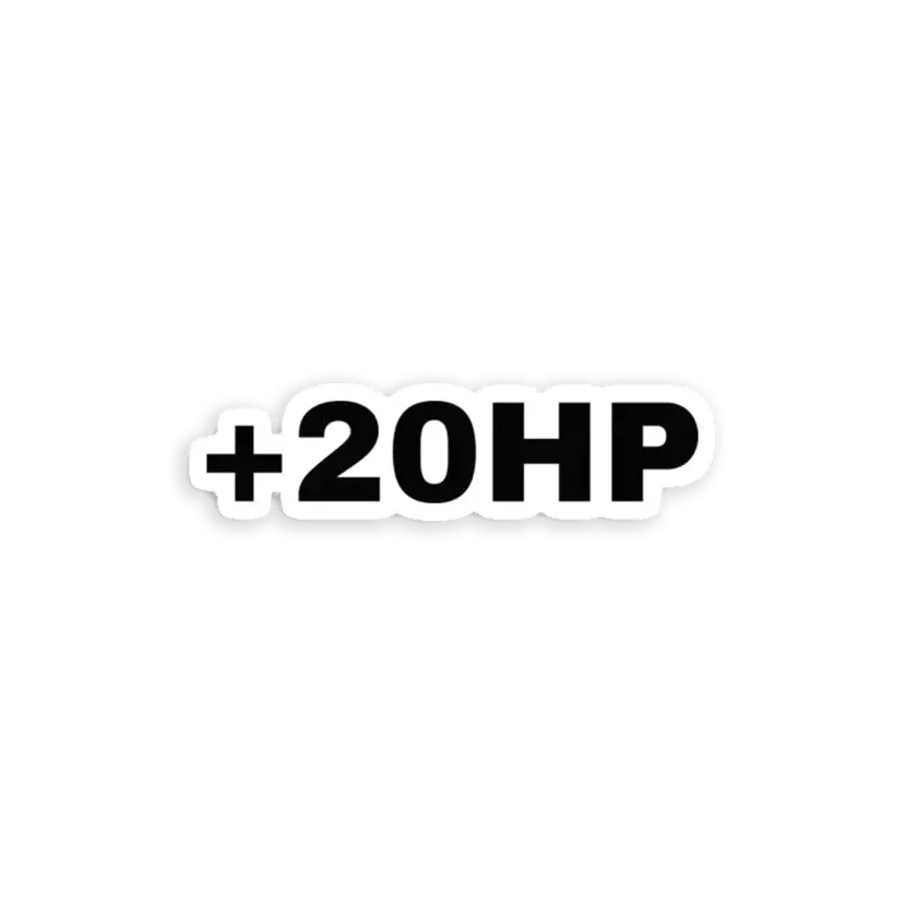 Plus 20 hp Car Sticker