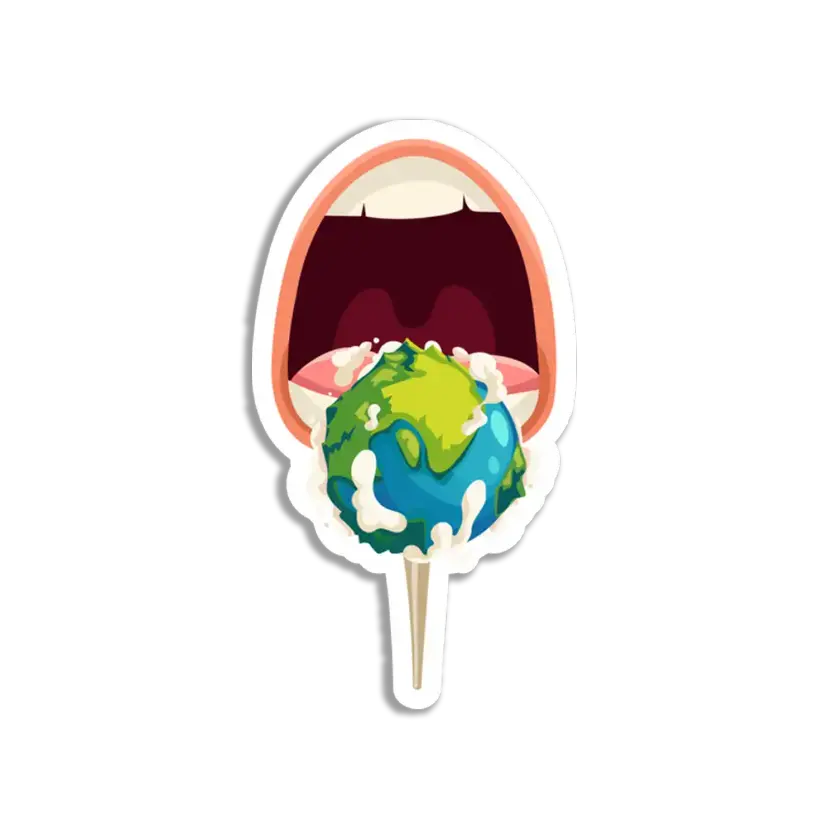 Mouth and Planet Sticker