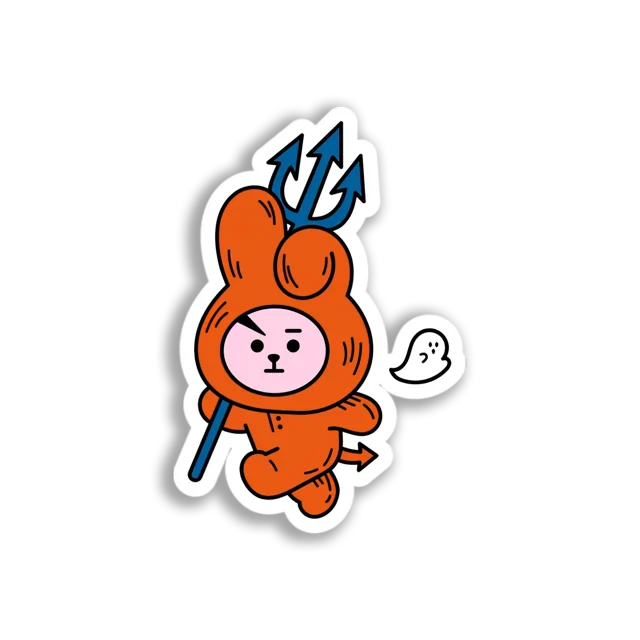 Devil Bunny Costume Sticker
