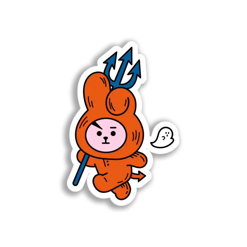 Devil Bunny Costume Sticker