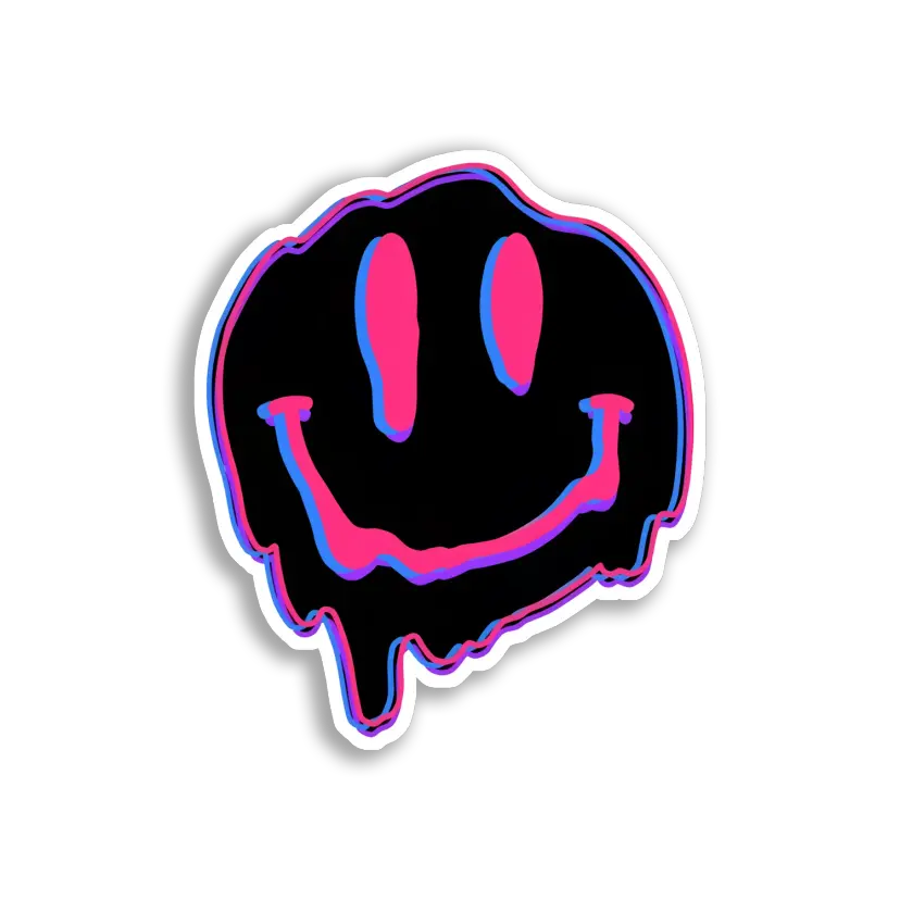 Melting Smiley Face Sticker