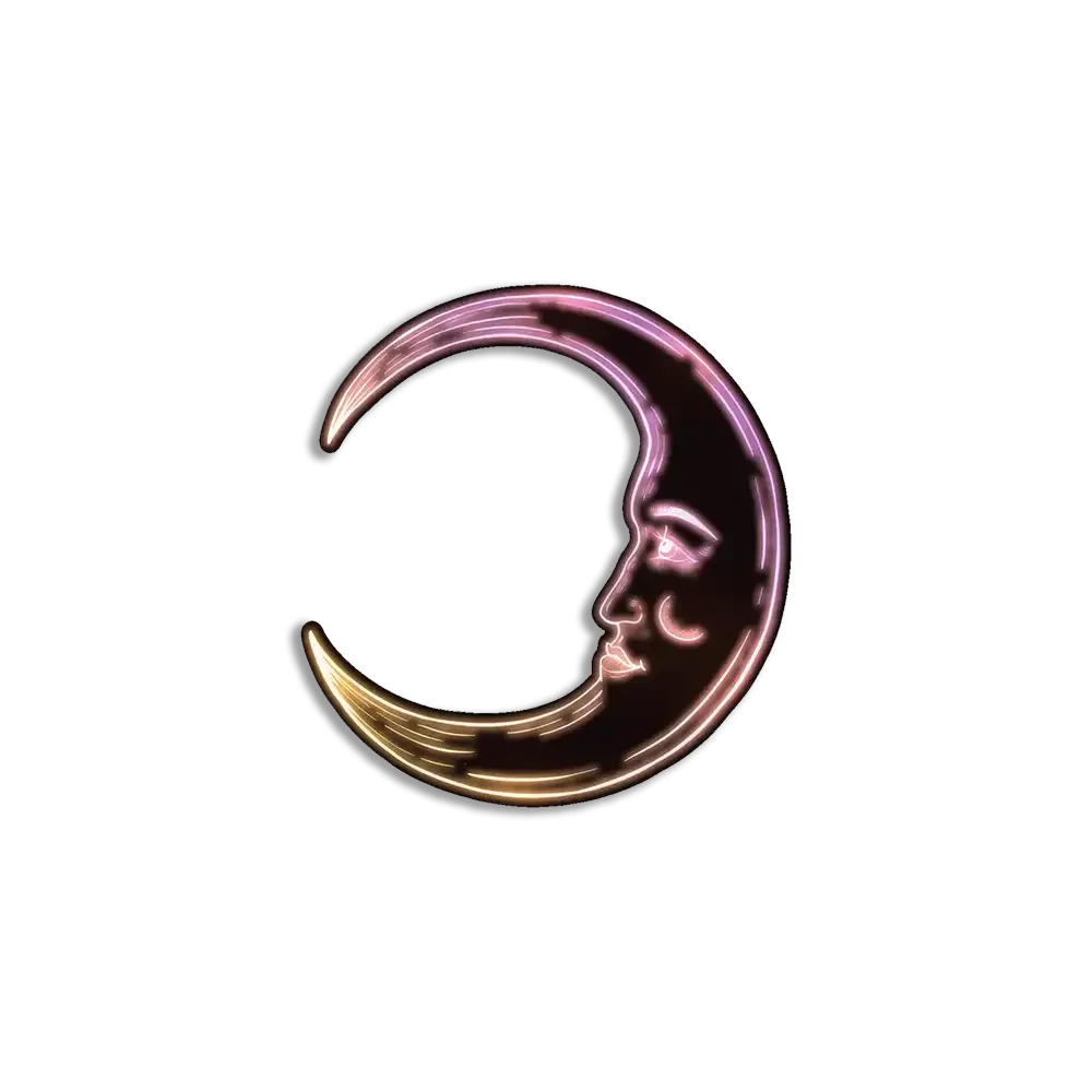 Neon Moon Sticker