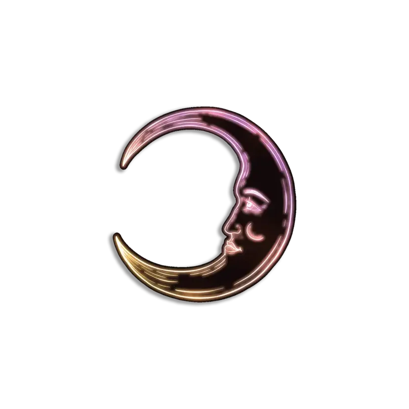 Neon Moon Sticker