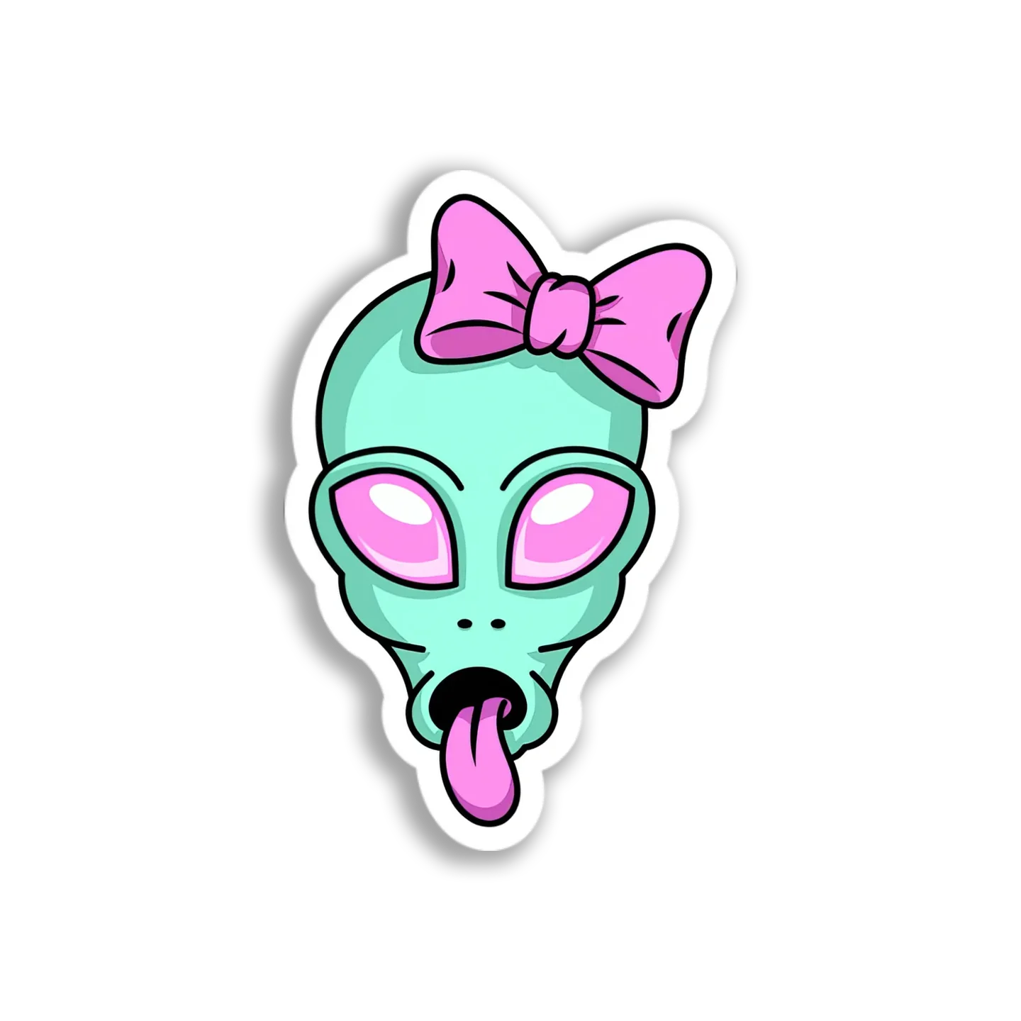 Cute Alien Girl Head Sticker