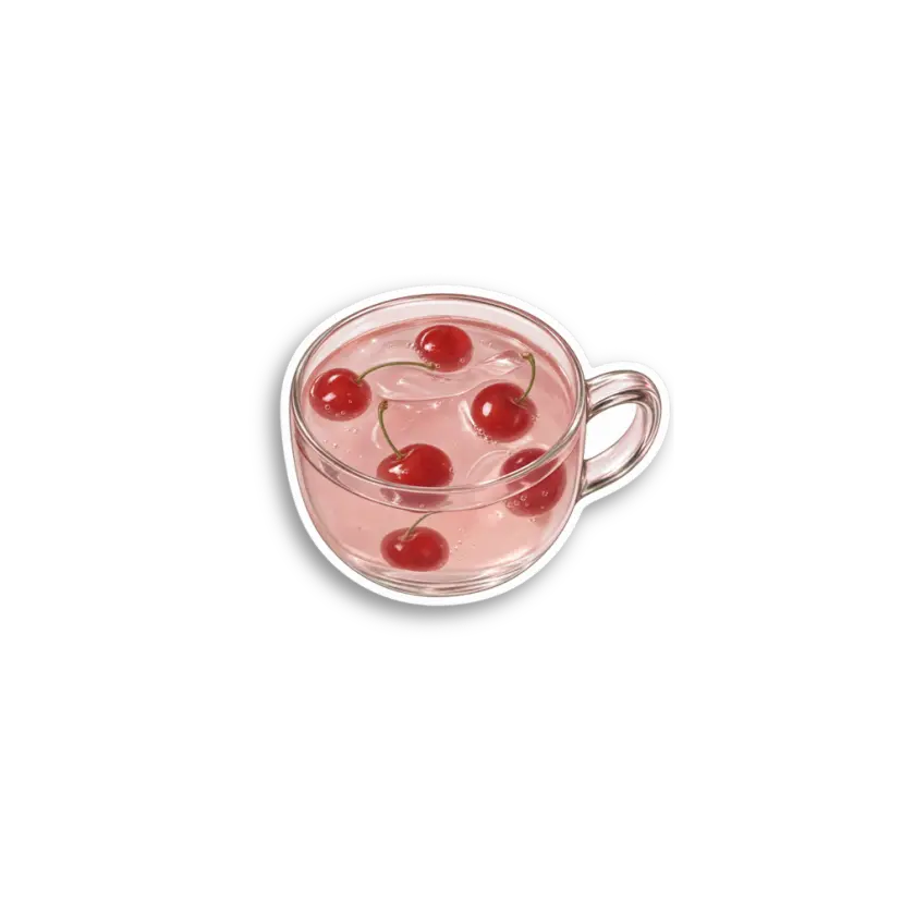 Cherry Glass Cup Sticker