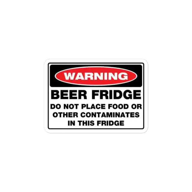 Warning Beer Fridge - Contains Beer Sticker