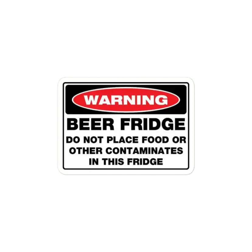 Warning Beer Fridge - Contains Beer Sticker