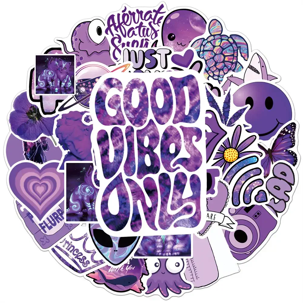 Purple Fashion Stickers Pack of 50