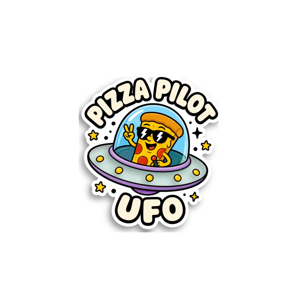 Pizza Pilot UFO Variant 2 Sticker