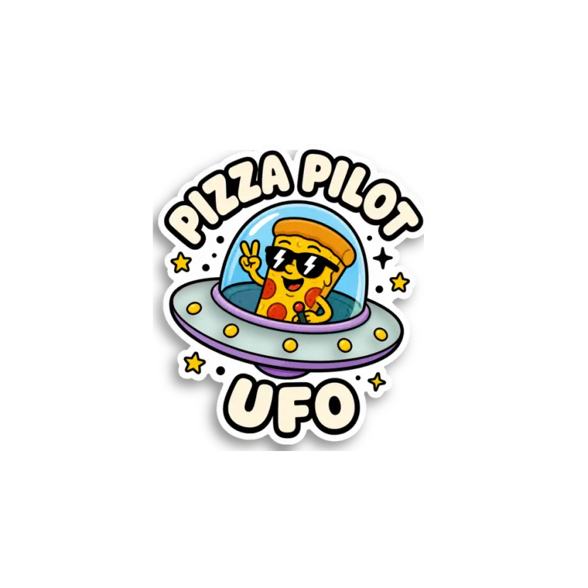 Pizza Pilot UFO Variant 2 Sticker