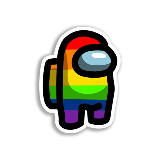 Rainbow Among Us Crewmate Sticker