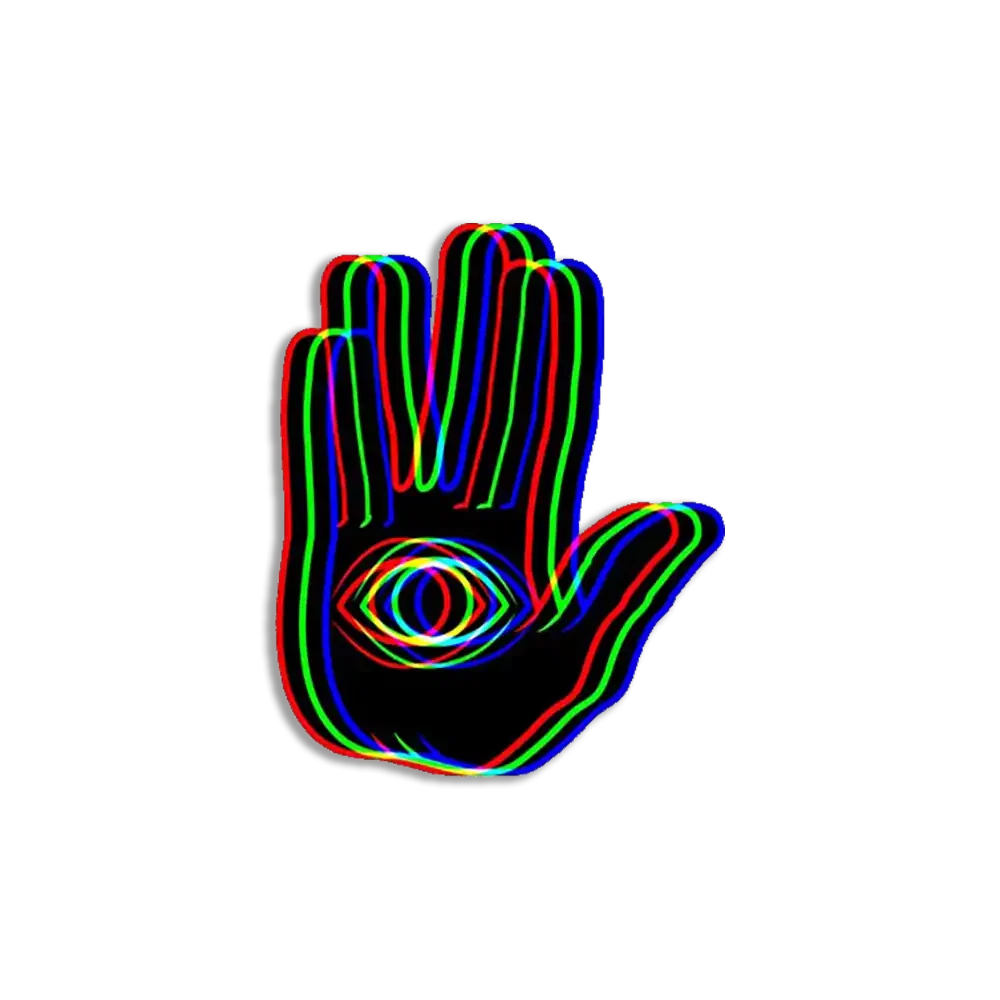 Black Trippy Hand Sticker