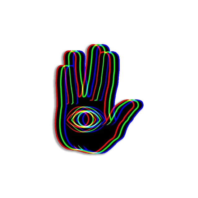 Black Trippy Hand Sticker