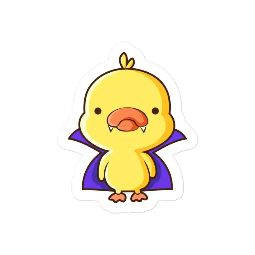 Yellow Vampire Duck Sticker