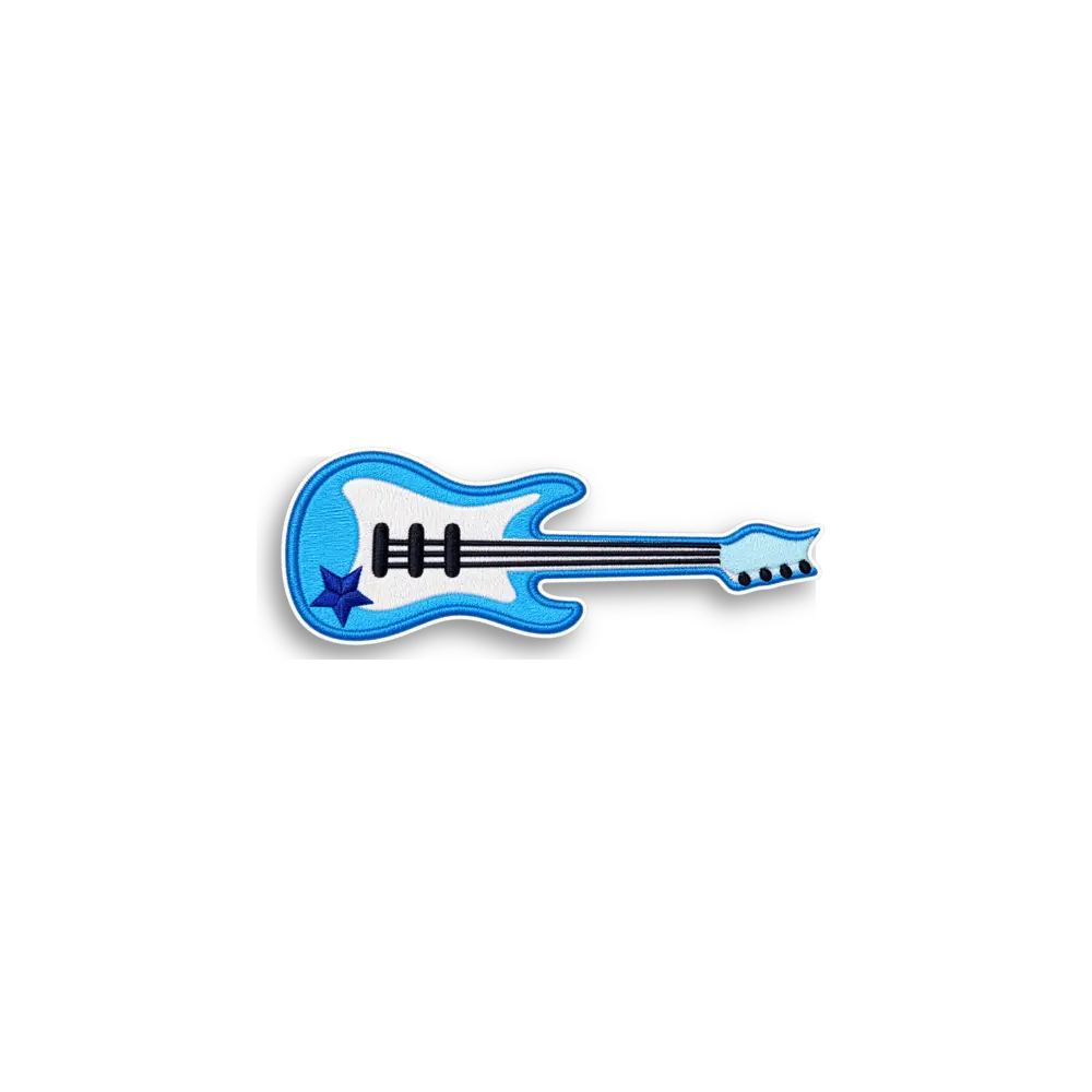Blue Electric Guitar Patch Sticker