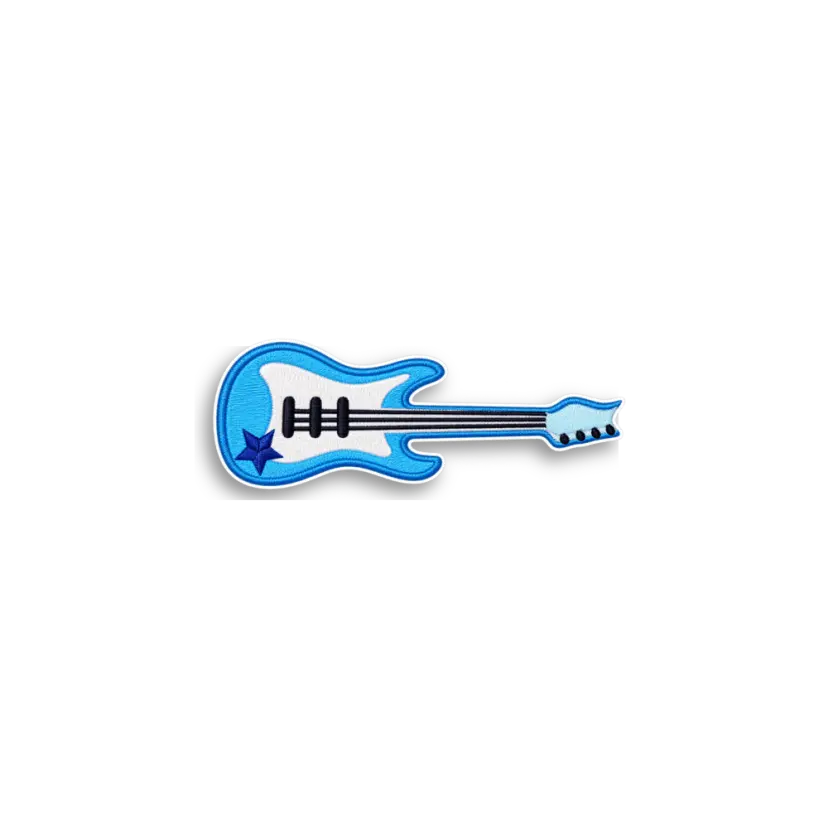 Blue Electric Guitar Patch Sticker