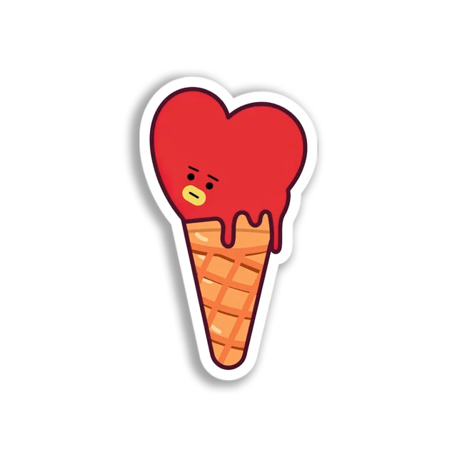 BT21 Heart Ice Cream Sticker