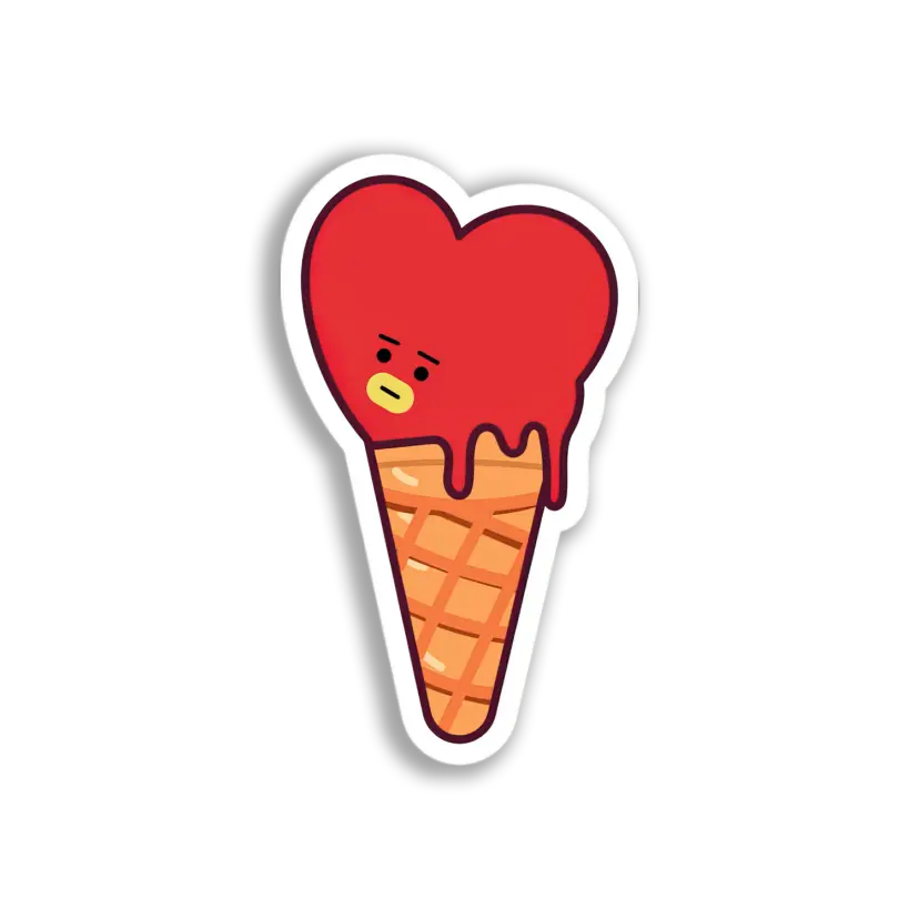 BT21 Heart Ice Cream Sticker