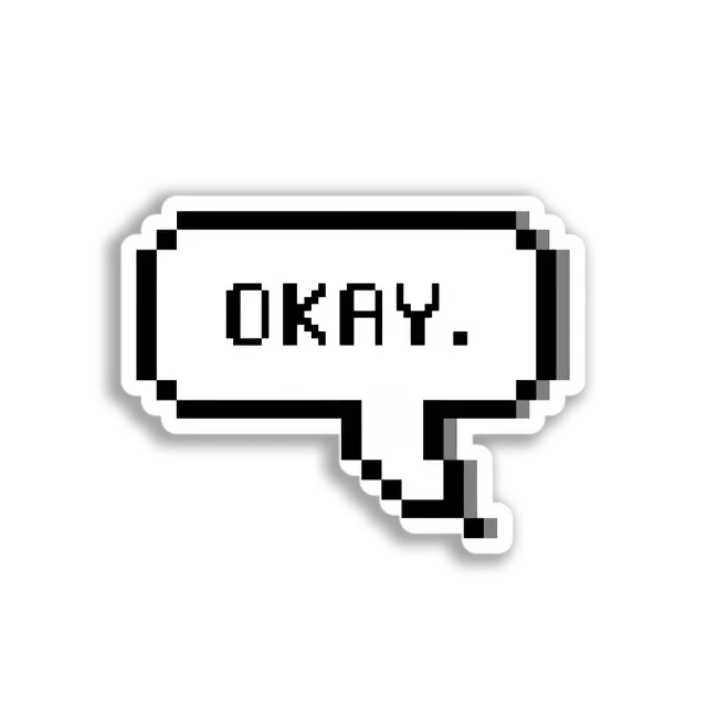 Pixel Okay Speech Bubble Sticker