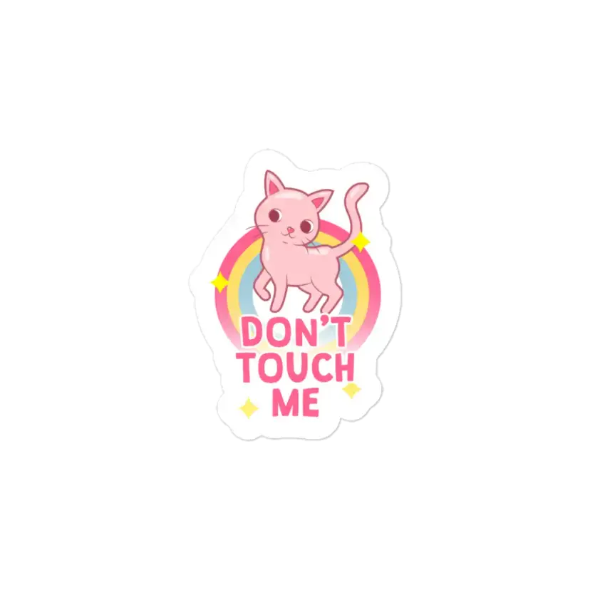Cute Cat Don't Touch Me Sticker