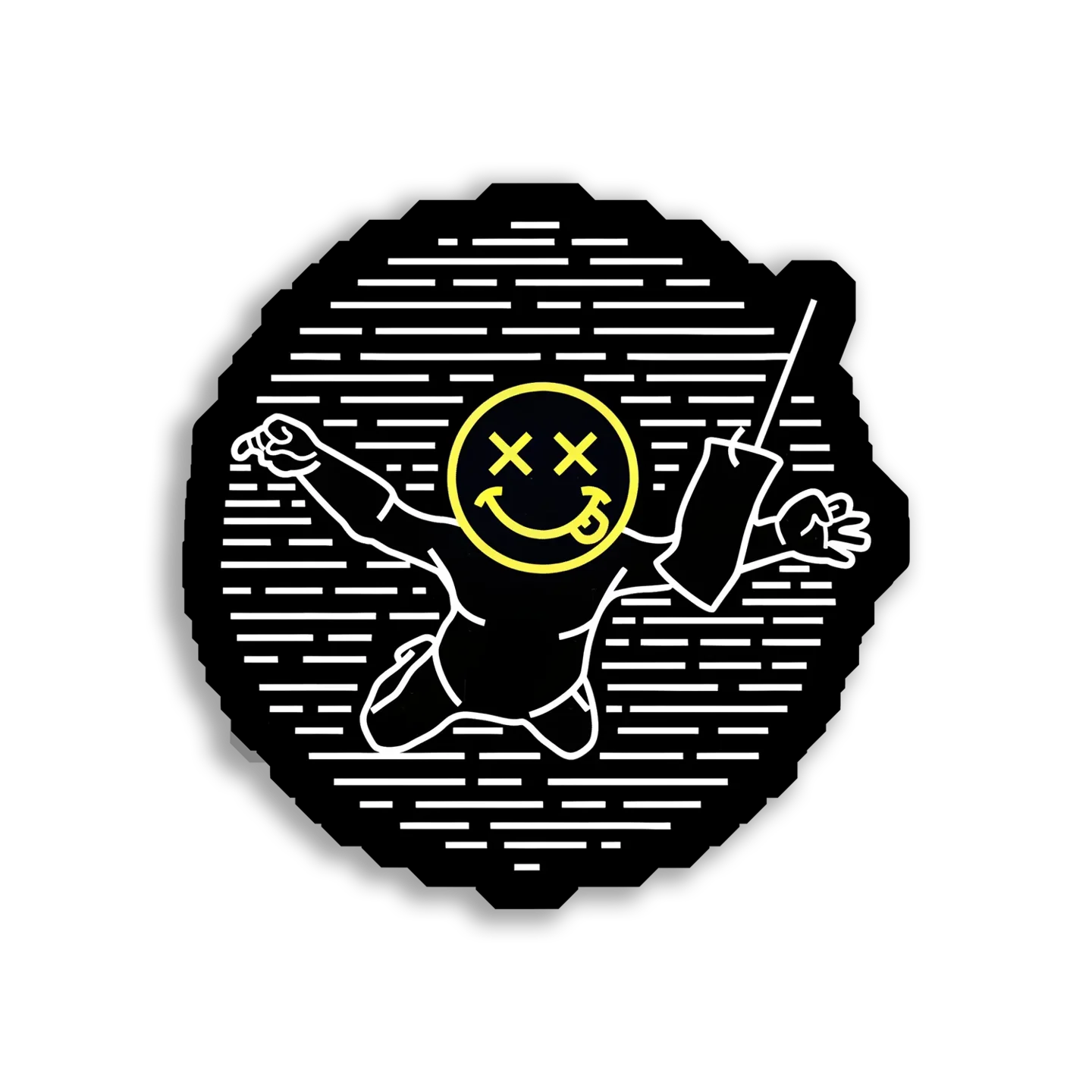 Happy Smiley Face Skydiving Sticker