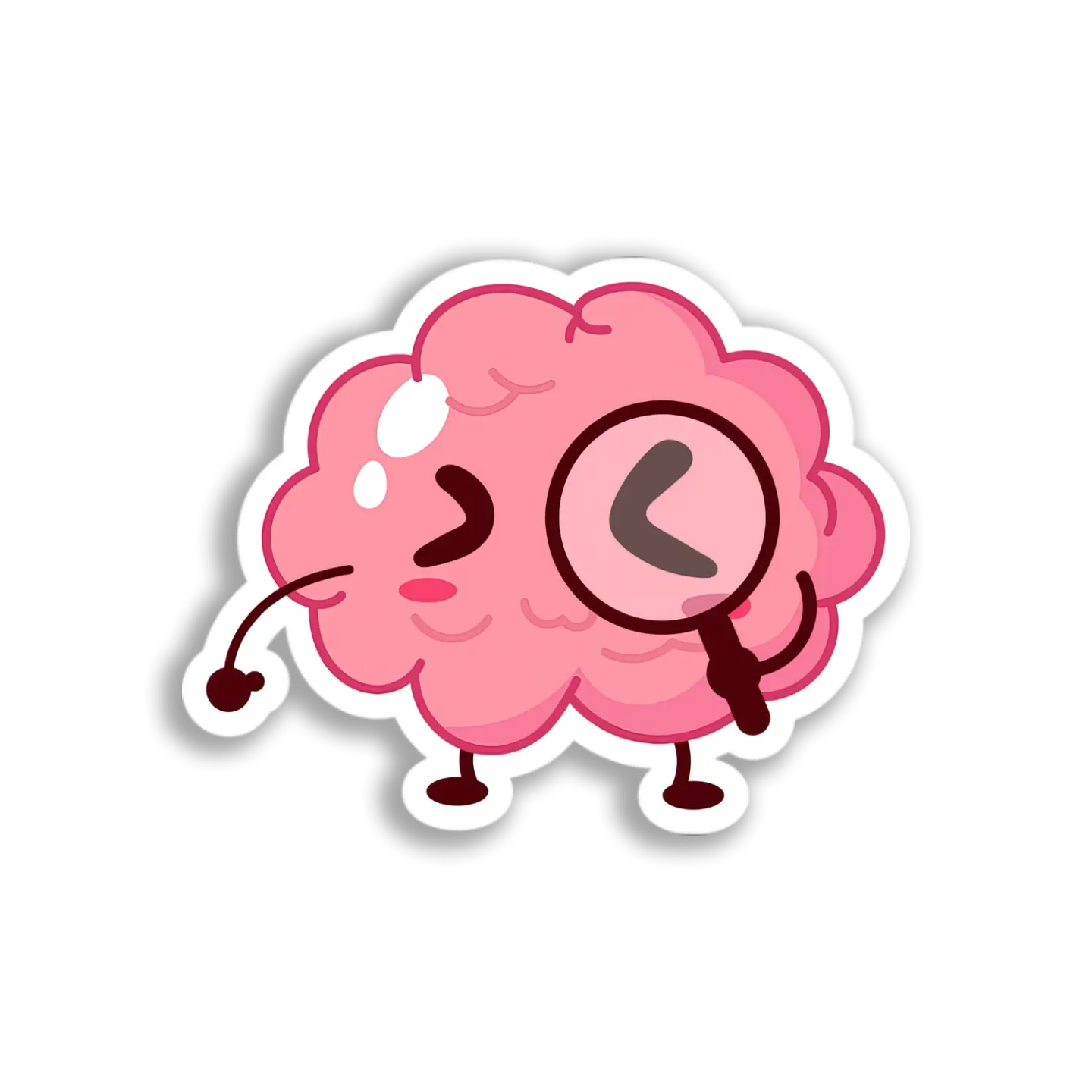Curious Brain Inspecting Sticker